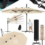 Podwójny parasol KESSER® 4,6 m x 2,7 m  z korbką i stojakiem