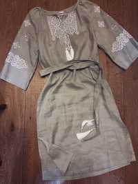 Сукня вишивана вишиванка S льон лляна мінімалістична льняна