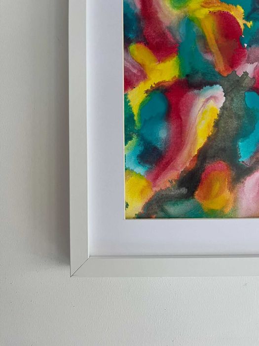Pintura abstrata em acrílico