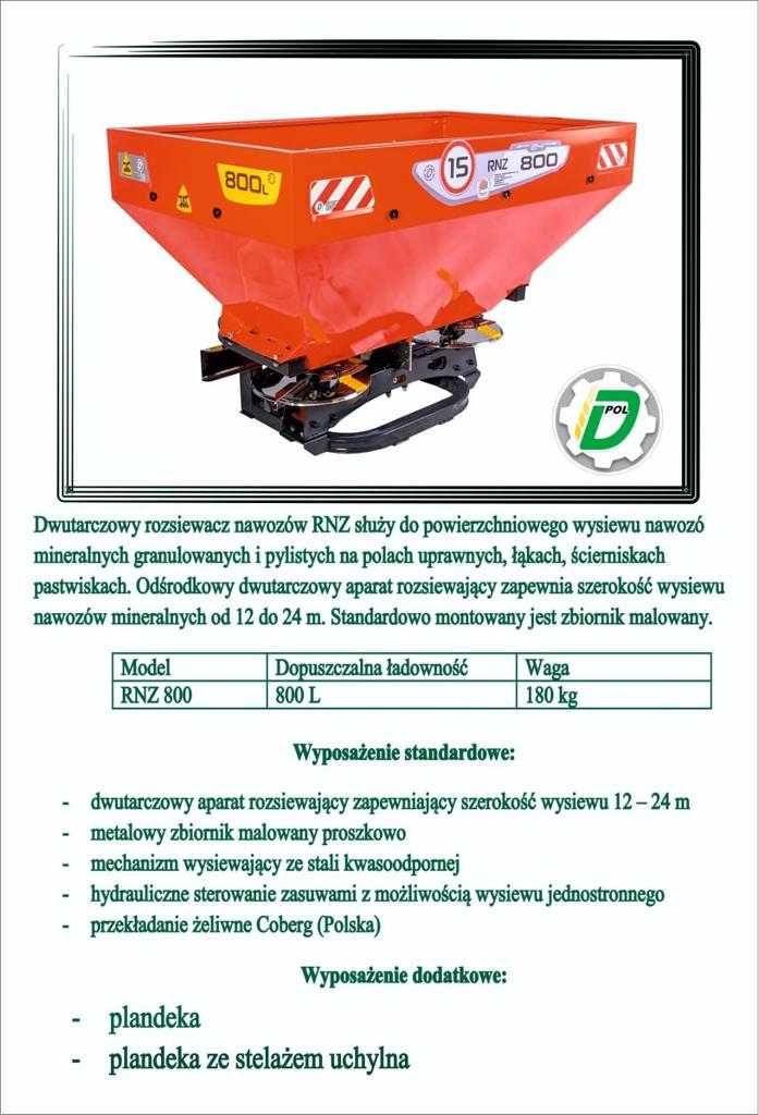 Rozsiewacz nawozu 600-800l   D-POL ,  Langren , SIPMA