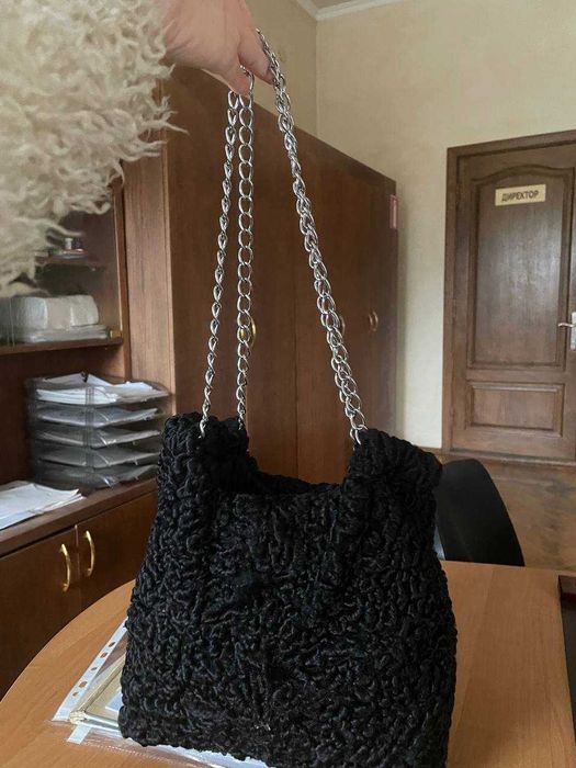 Сумка -шопер з натурального хутра каракуль