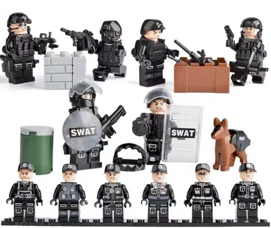 Солдатики лего Фігурки солдатів зі зброєю LEGO SWAT