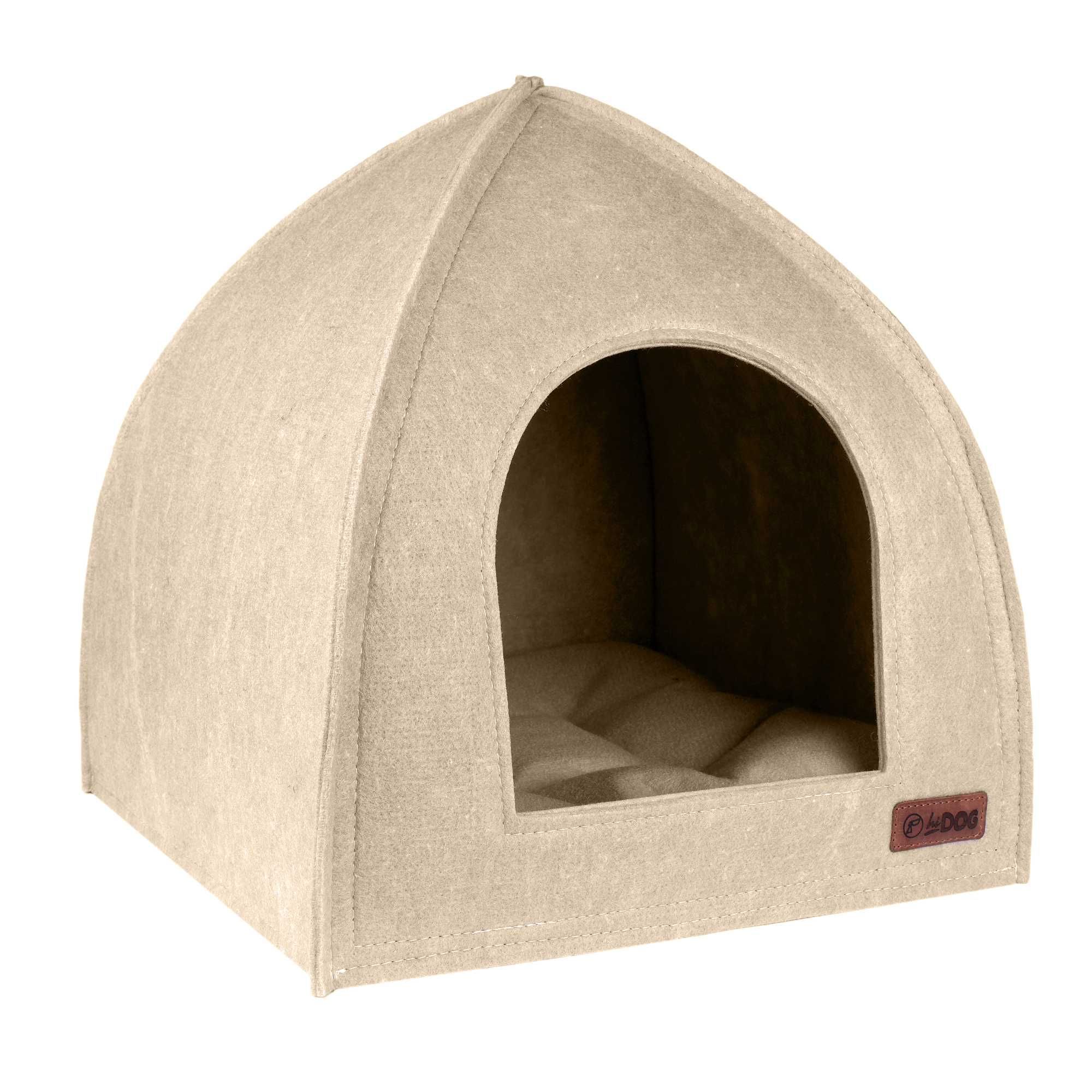 Будиночок "Палатка" для кота або собаки, S - 35*35*36см, сірий, повсть