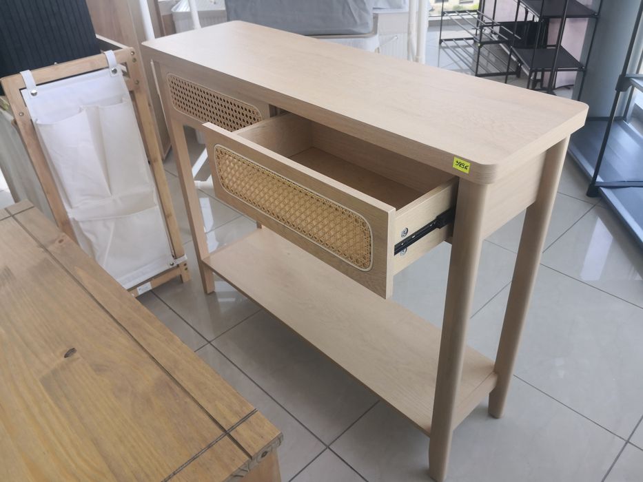 Konsola wąska do przedpokoju salonu stolik regał boho