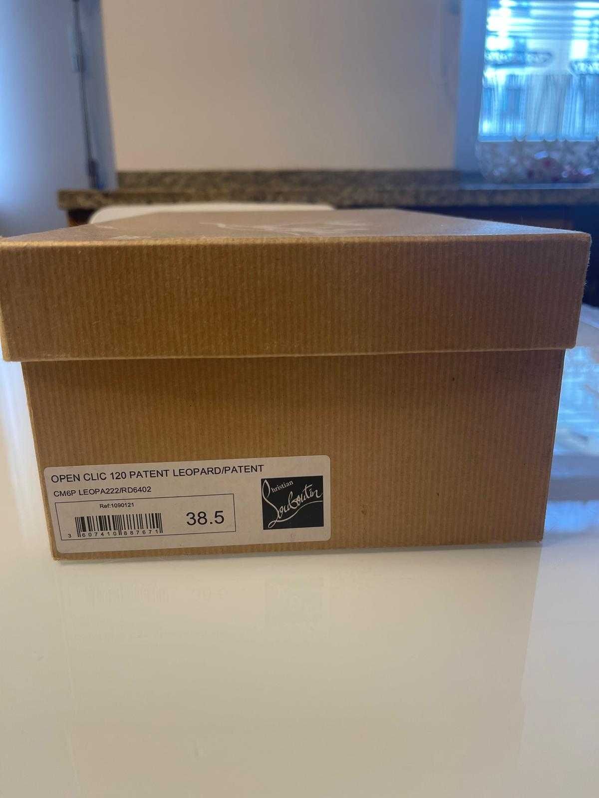 Czółenka Christian Louboutin Open Clic Peep Toe panterka 38.5 (24cm)