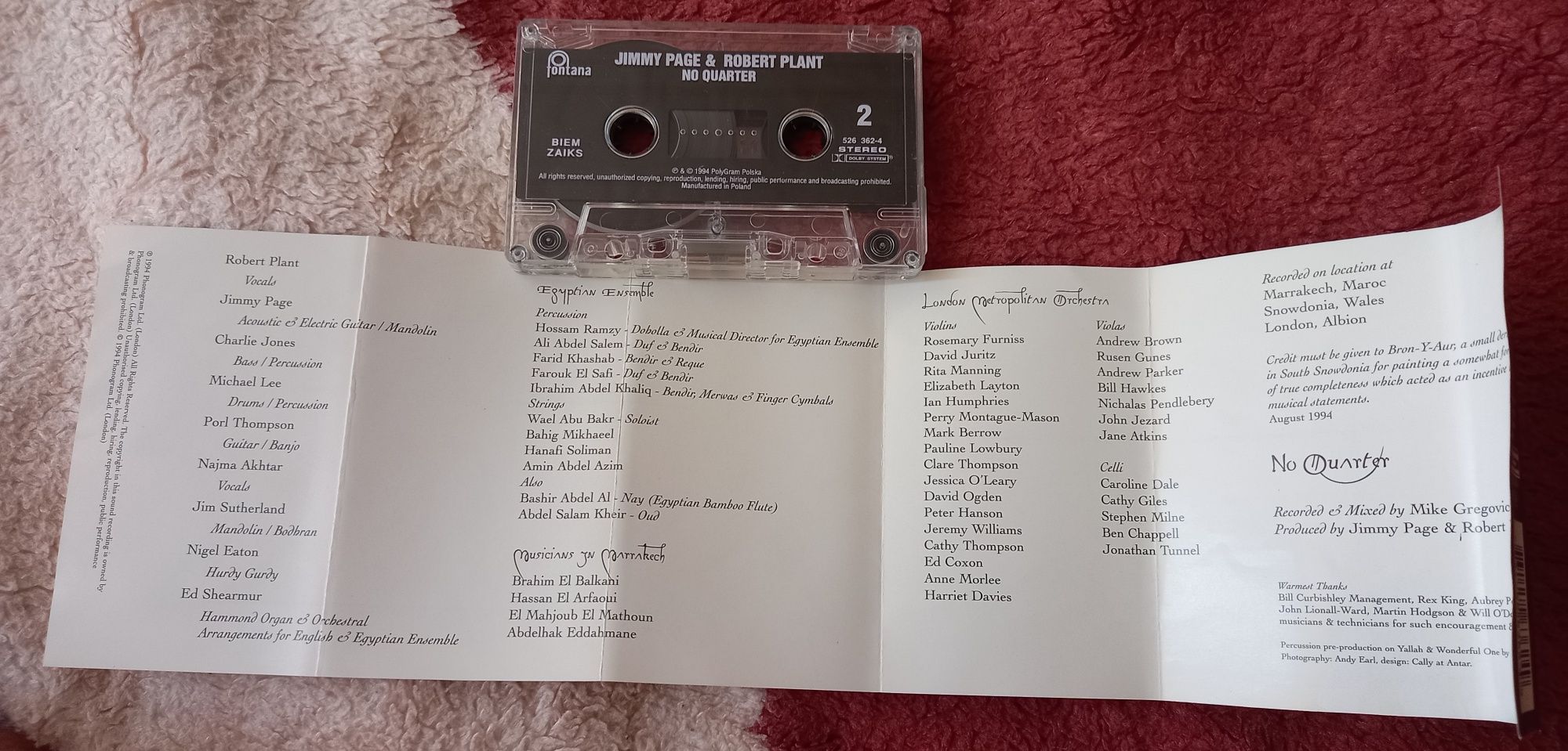 Jimmy Page & Robert Plant - No Quarter, kaseta magnetofonowa, rock