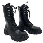 Buty damskie botki glany rozmiar 40 wysokie sznurowane czarne bikery