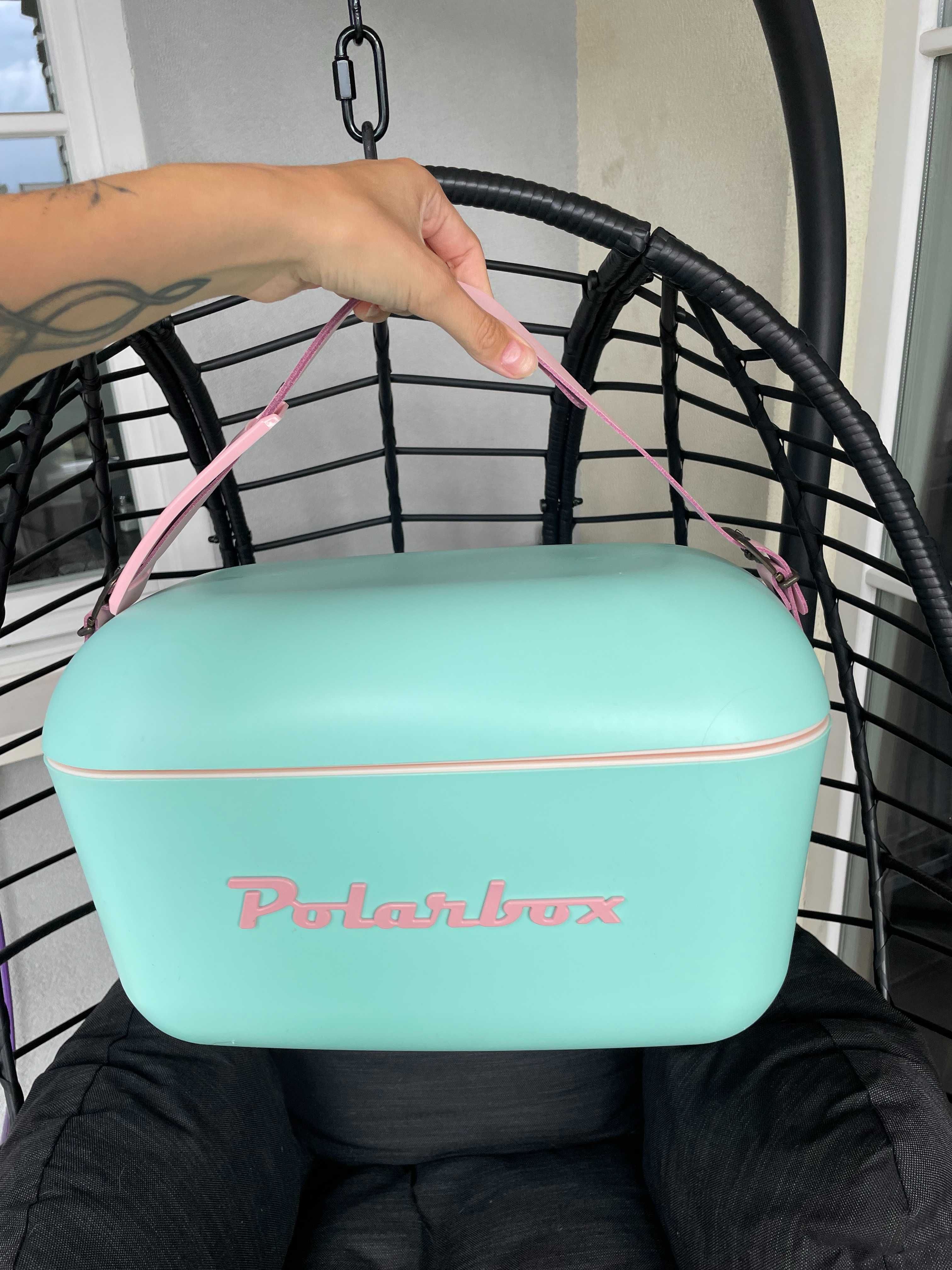 lodówka Polarbox NOWA 12L  Verde Agua Rosa Baby Classic z uchwytem