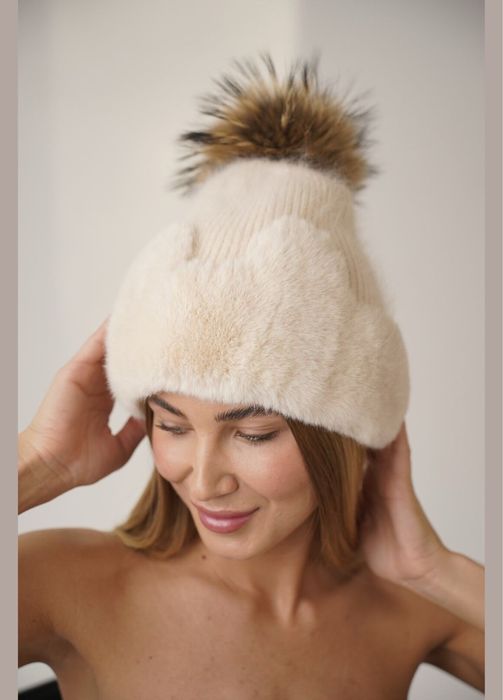 Шапка ангора с эко норкой