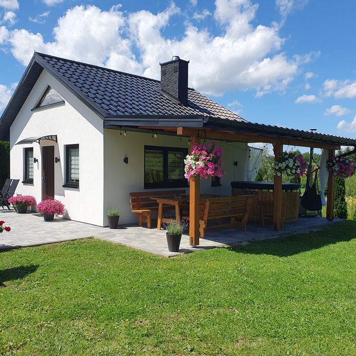 Domek Amelia - Bieszczady , balia z jacuzzi,  kominek