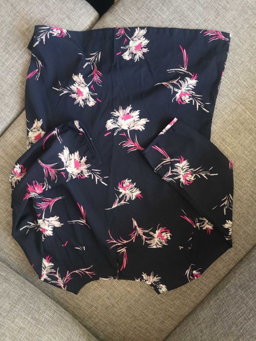 Niebieska bluzka w różowe kwiaty greenpoint 38