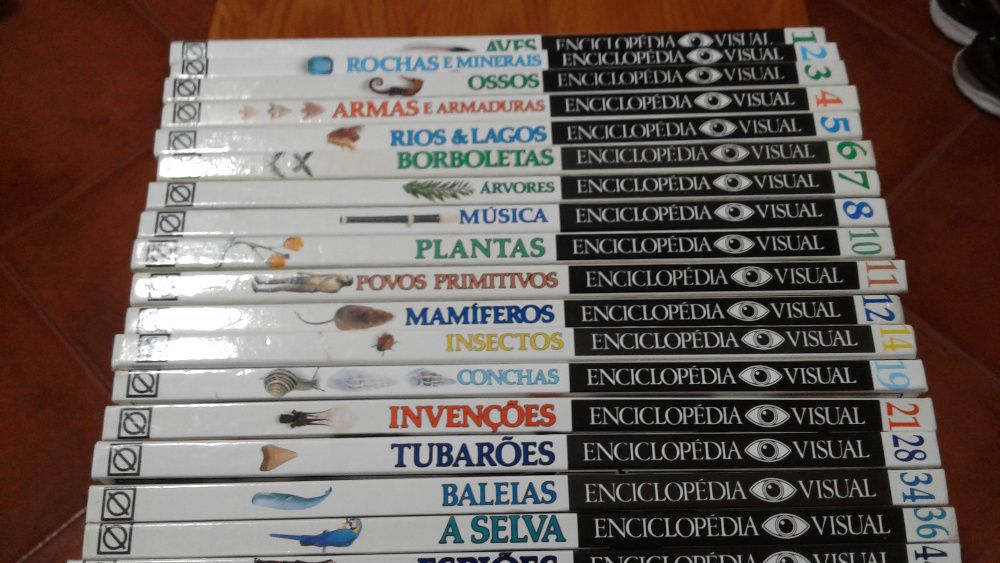 Livros da Enciclopédia Visual e livro astronomia