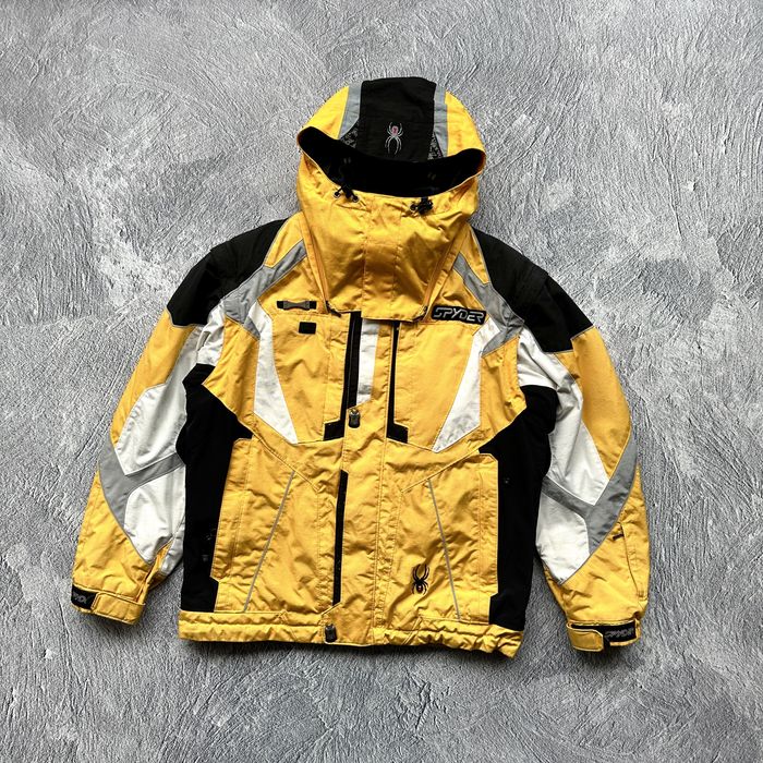SPYDER dermizax-ev 20,000 mm ski suit jacket & pants set yellow / gray