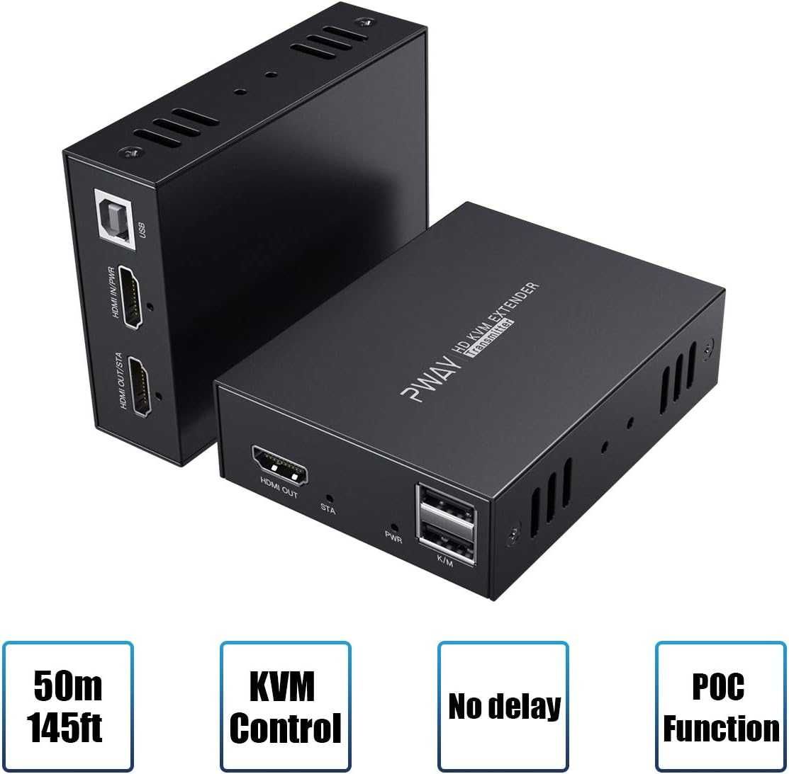 pway PW-HT225HK Przedłużacz HDMI KVM USB HDMI