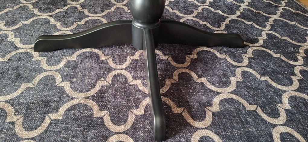 Stół okrągły rozkładany czarny Ikea Ingatorp 4-6 osób 110-155 cm
