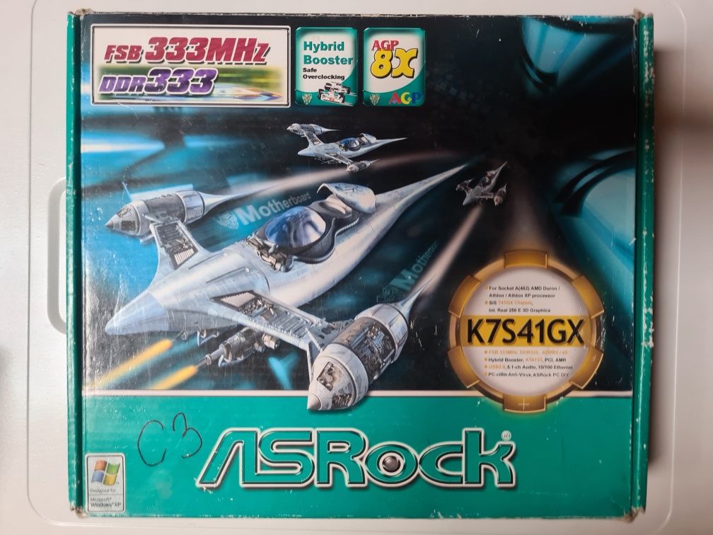 Płyta główna ASRock K7S41GX 1.03 mATX, AGP  SocketA/462 retro pc