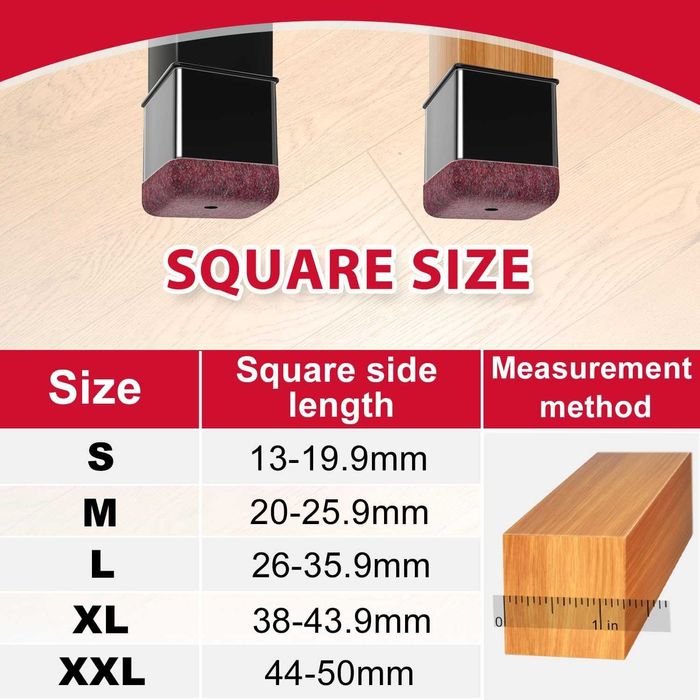 OCONDA Ochraniacze na nogi krzeseł Silikonowe 24 szt Roz.M-20-25.9mm
