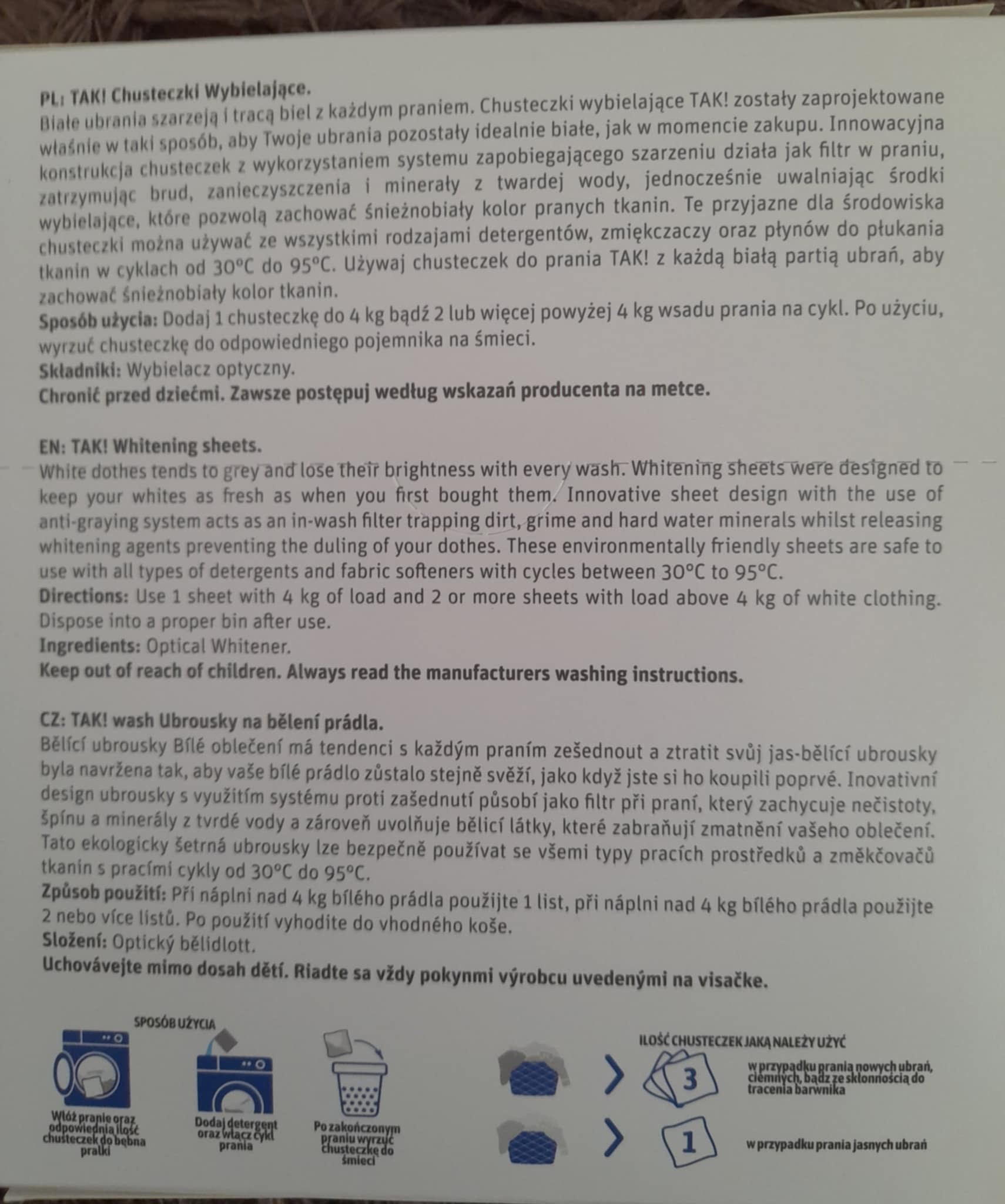 "TAK!" - Chusteczki wybielające