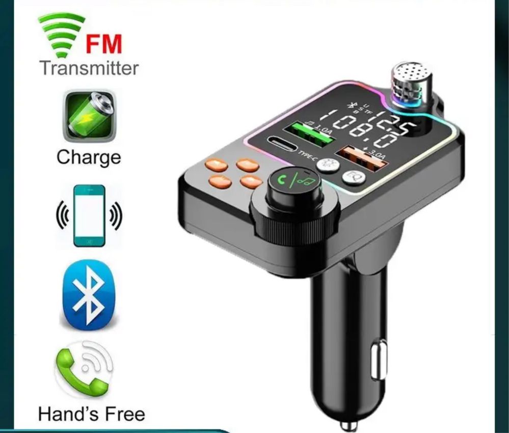 Transmissor FM Bluetooth Áudio no Carro Novo