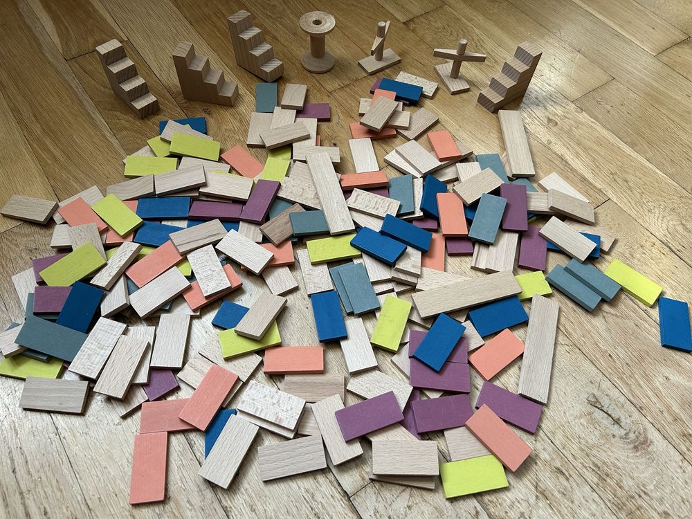 Domino, klocki drewniane, konstrukcyjne Trick Logic