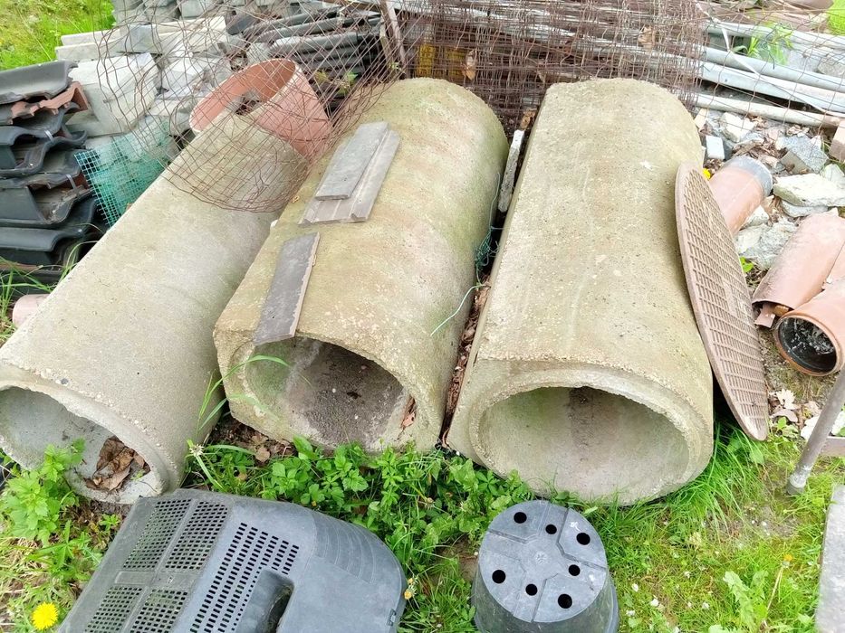 Kręgi betonowe, mostek, przepust