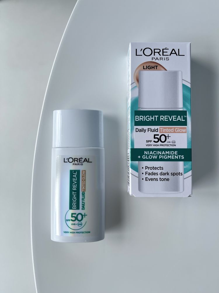 L'oreal bright reveal fluid podkład krem tonujący tinted glow spf50+