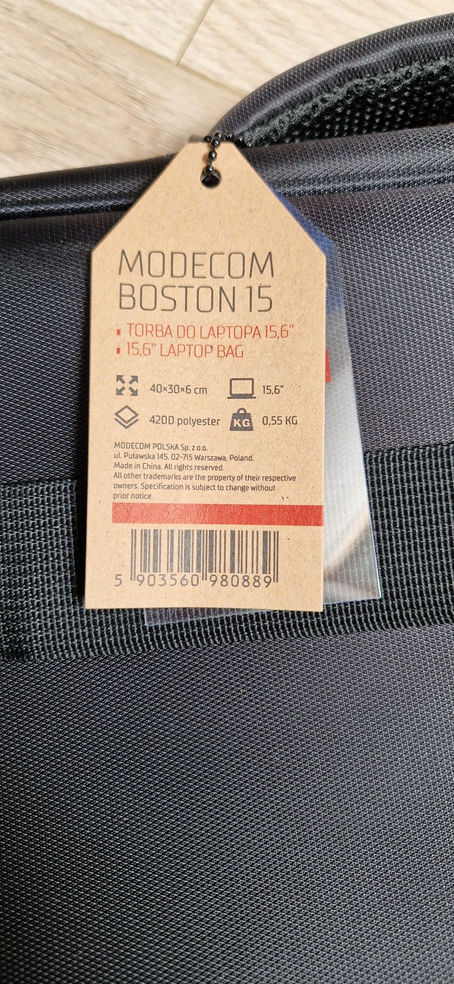 Torba na laptopa 15.5 ' czarna, nowa Modecom Boston 15