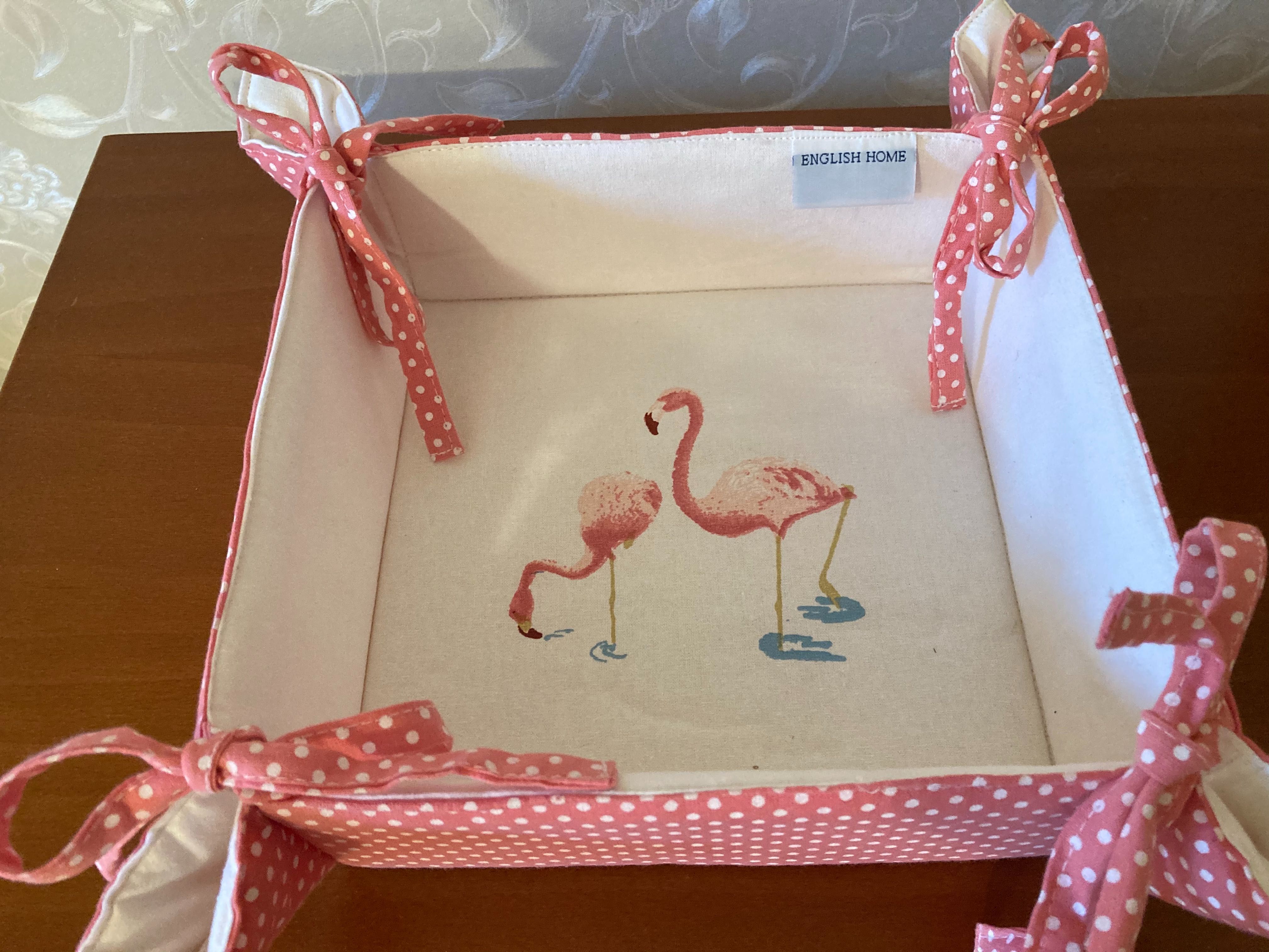 Piękny bawełniany koszyk Shabby chic 20x20 cm. Nowy