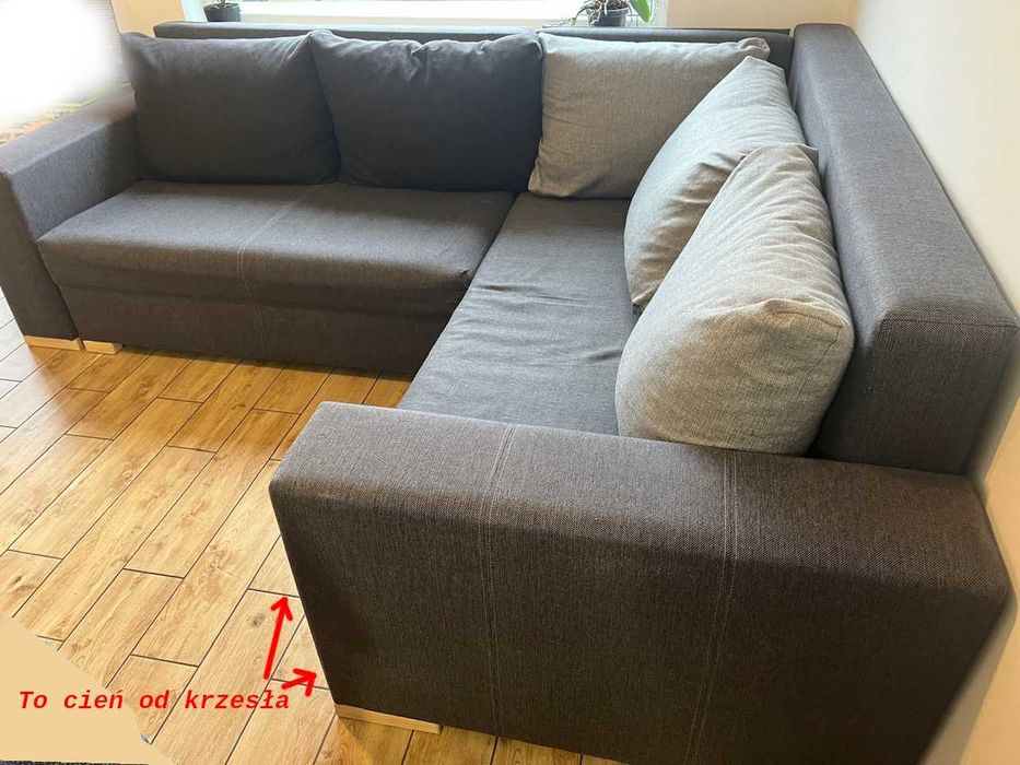 Zarezerwowany - Narożnik z funkcją spania - tkanina - oddam