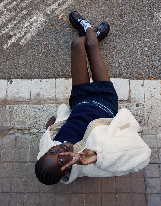 Blusão M efeito de pelo encaracolado Novo