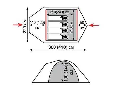 Намет Tramp Mountain 2 / 3 / 4 V2