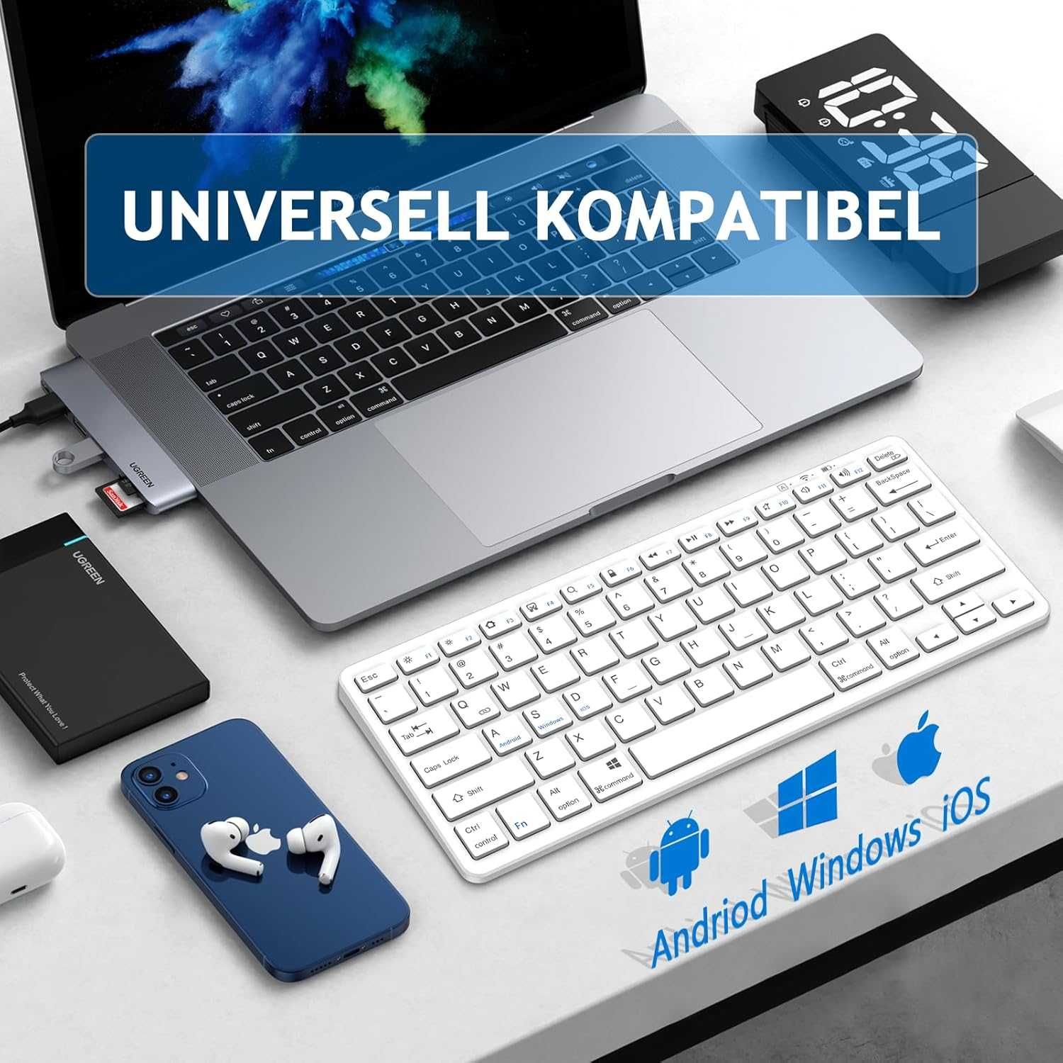 aMZCaSE Bezprzewodowa klawiatura Bluetooth