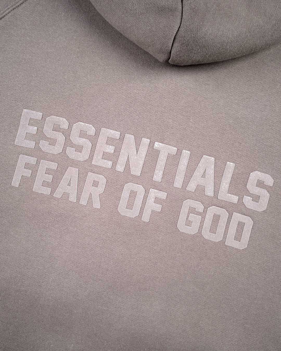 Худі Fear Of God Essentials Logo-Flocked Zip-Up Hoodie Dark Brown