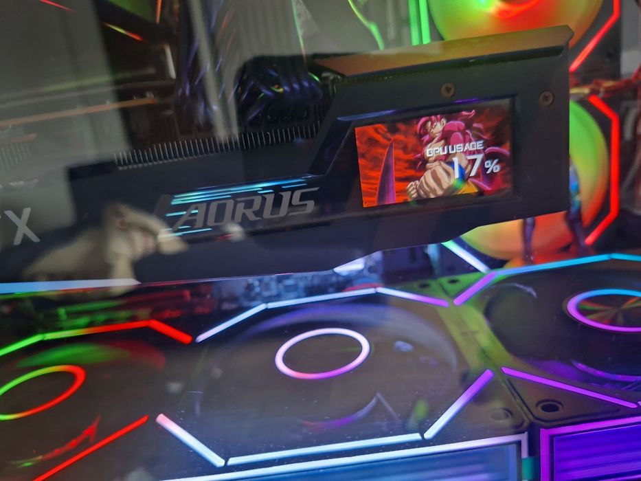 RTX3070 8gb Aorus Master TRIO VISOR LCD PERSONALIZÁVEL