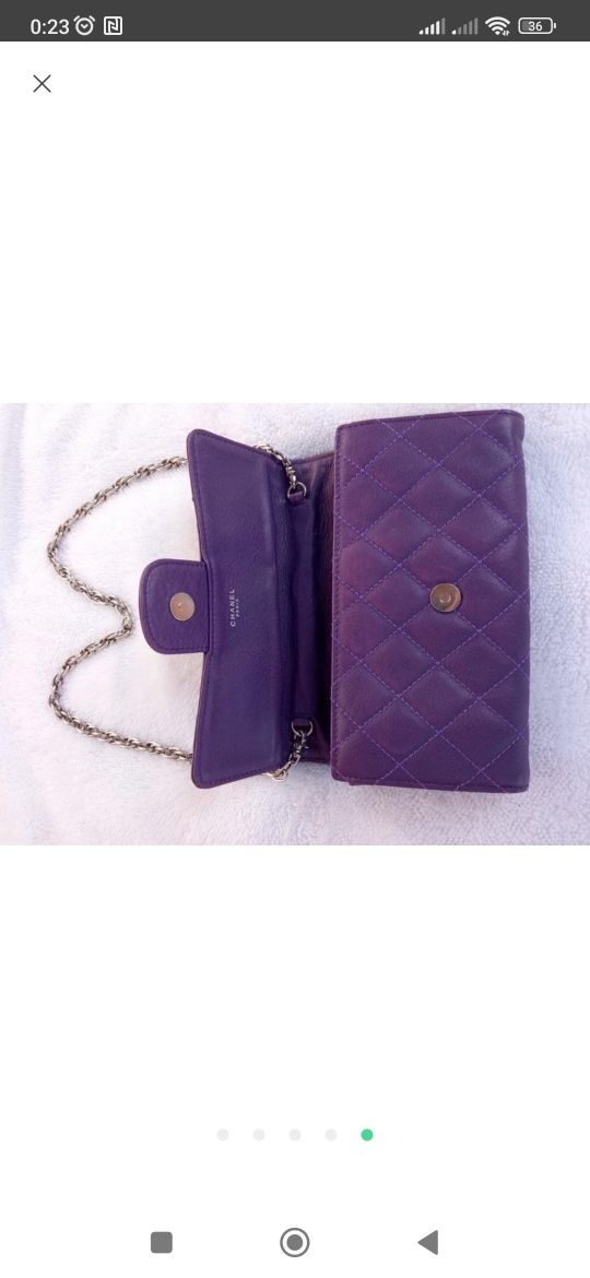 Жіноча сумка Chanel Mini violet, женская сумка, брендова сумка Шанель