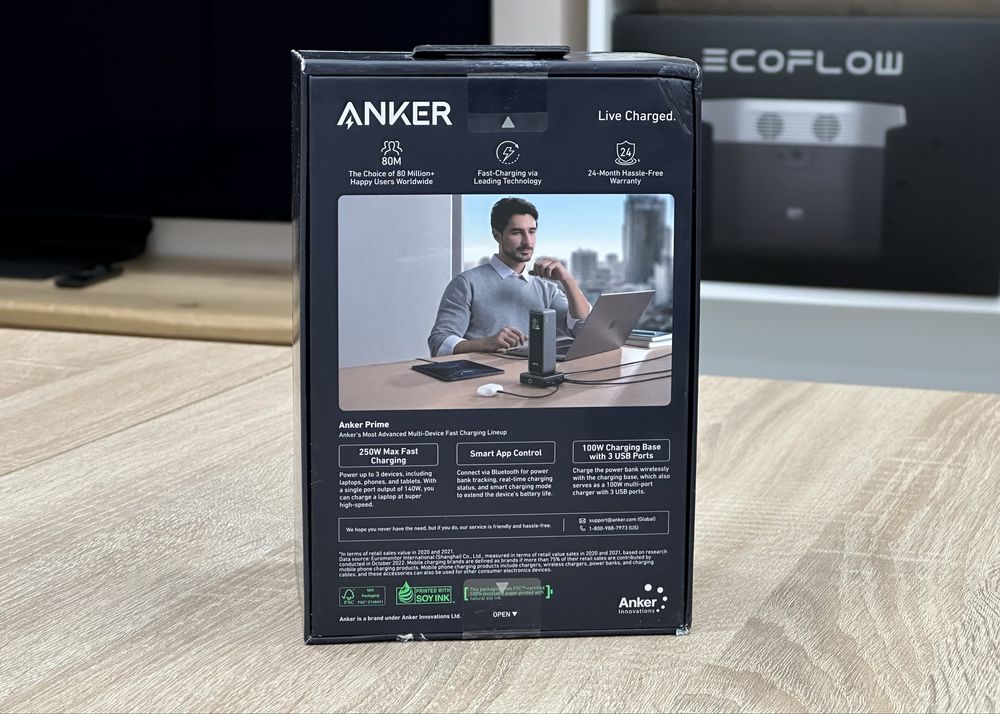 Повербанк Anker Prime Power Bank 27650mAh 250W+ 100W Charging Base