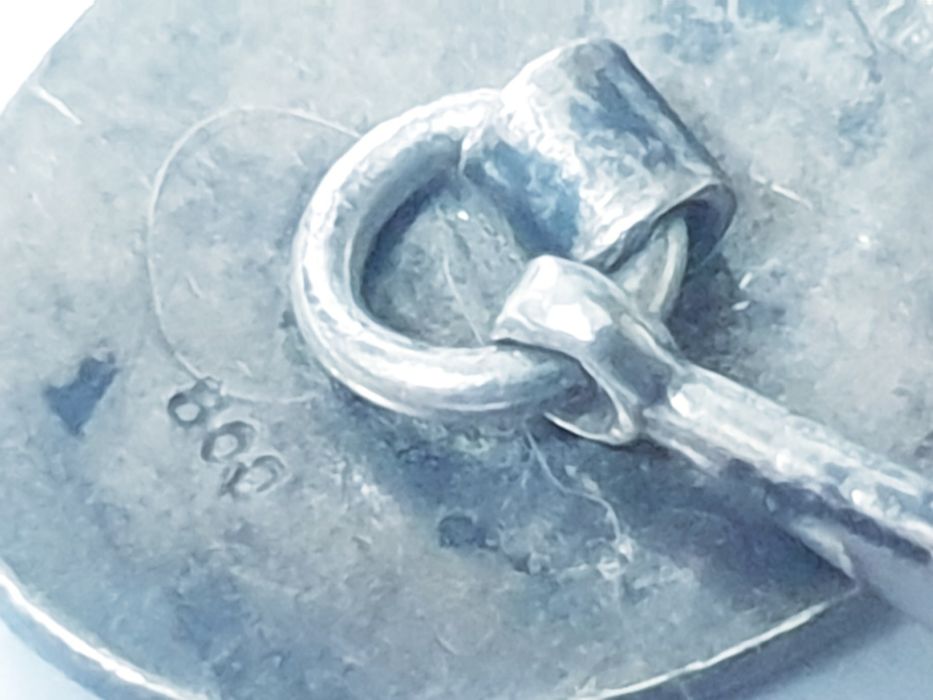 Antigos botões de punho em prata - insignias do Rei Umberto da Itália