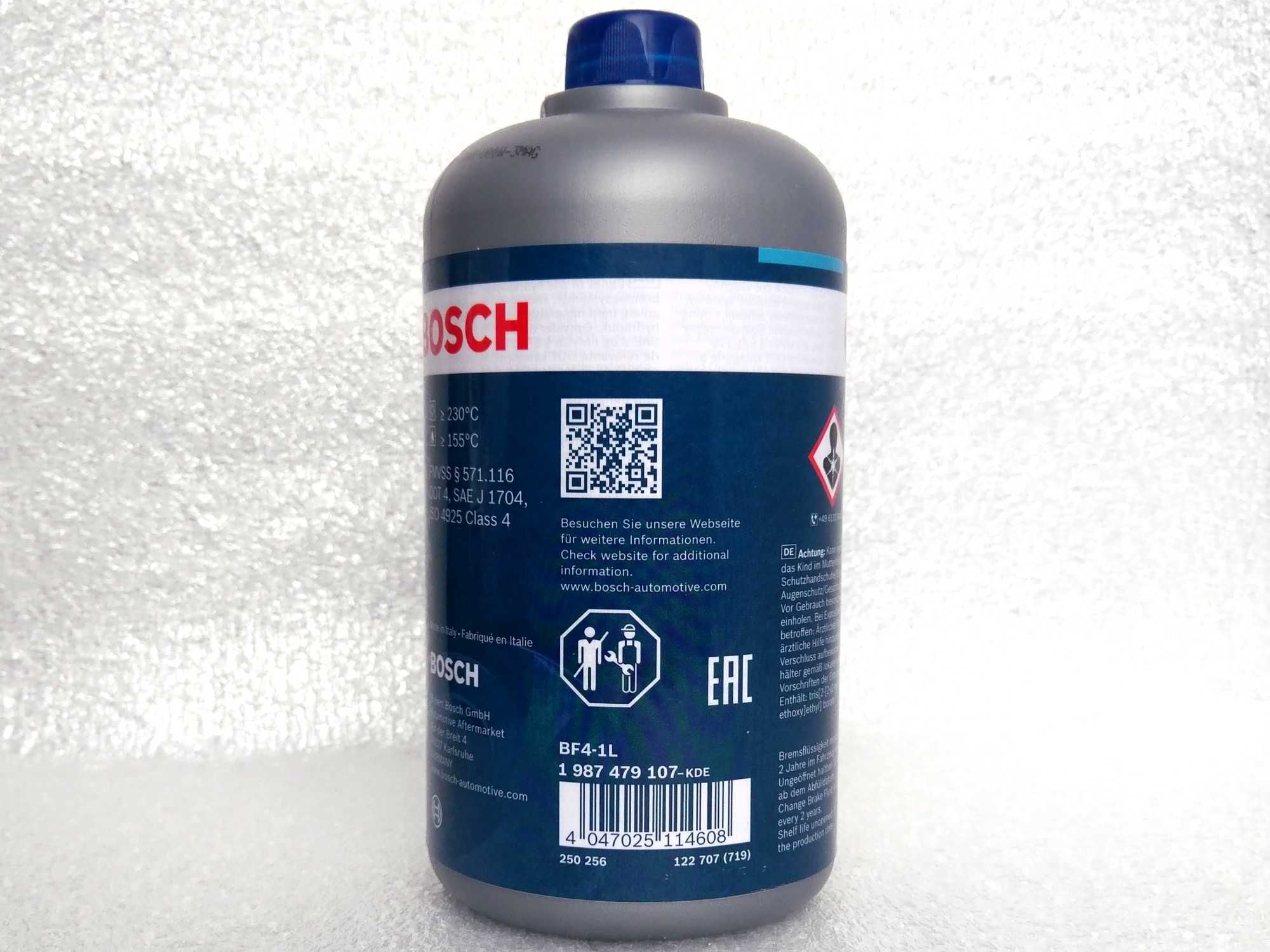 Свежая тормозная жидкость Bosch DOT 4 1л 1987479107 SAE J1704 ISO 4925