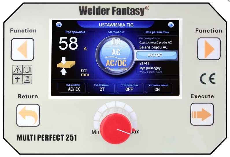 Spawarka migomat tig Welder Fantasy 4w1 MULTI PERFECT BI-PULSE 251 4X4