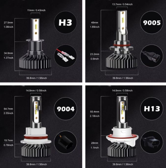 INFITARY Zes Chip 90W 22000lm міні Авто LED/Лед лампи h1,h3,h4,h7,h8.