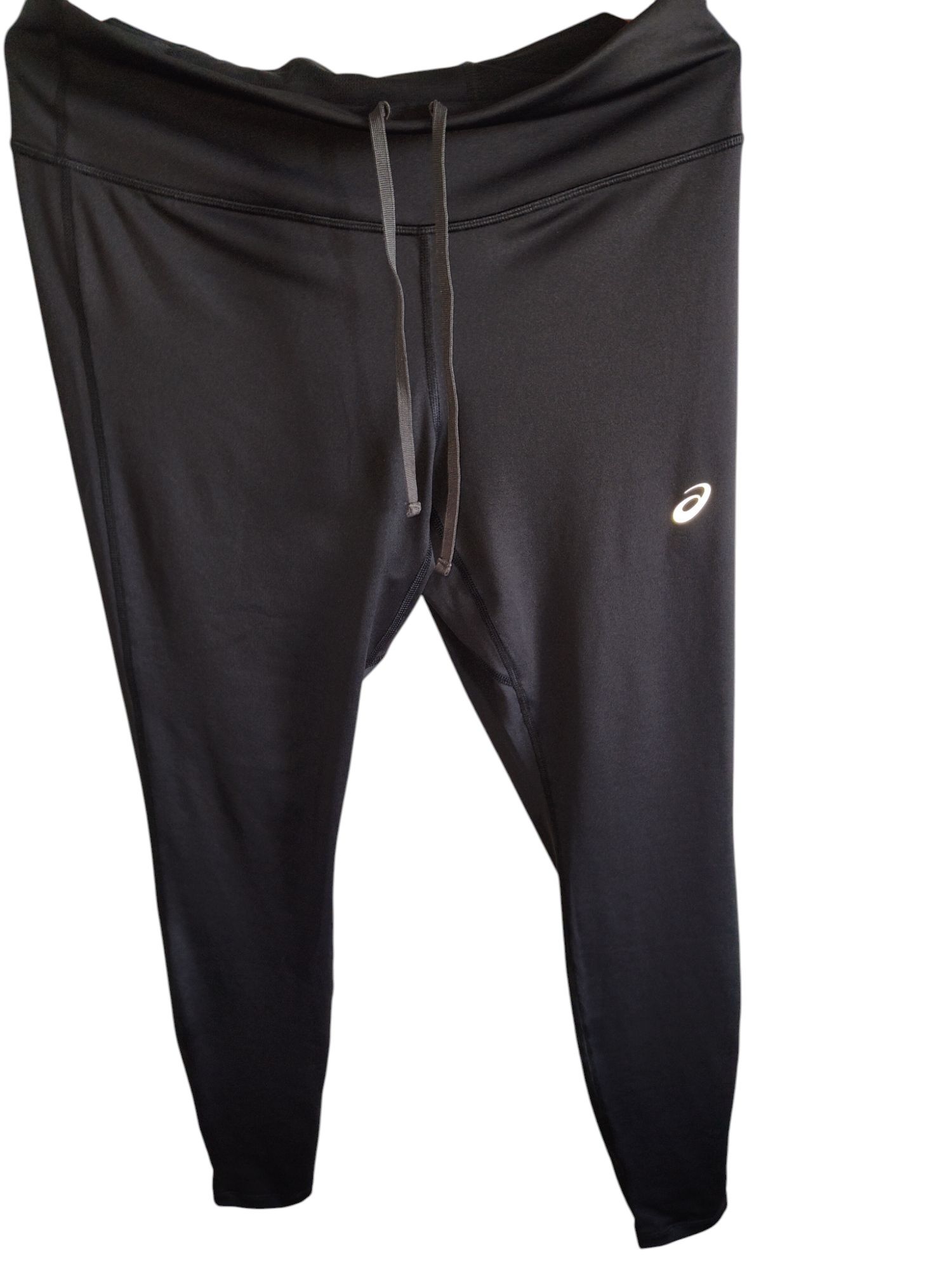 Markowe czarne getry legginsy Asics r XL plus size spodnie sportowe da