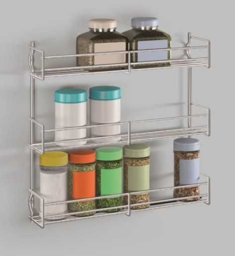3-poziomowy chromowany stojak na przyprawy