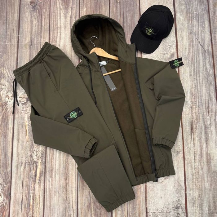 STONE ISLAND мужской спортивный костюм на флисе с флисом кофта штаны