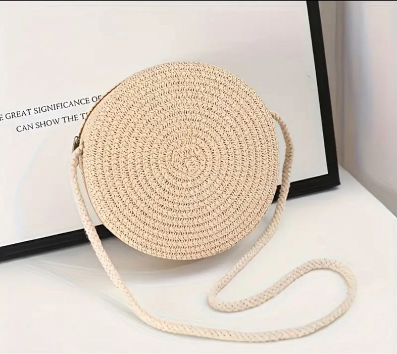 Пляжна сумочка клатч бежева