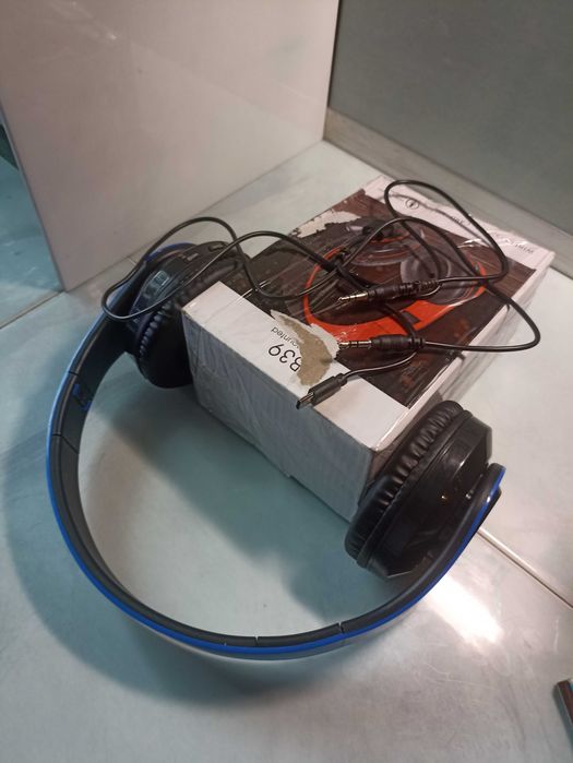 наушники новые bluetooth беспроводные синие с глубокими басами