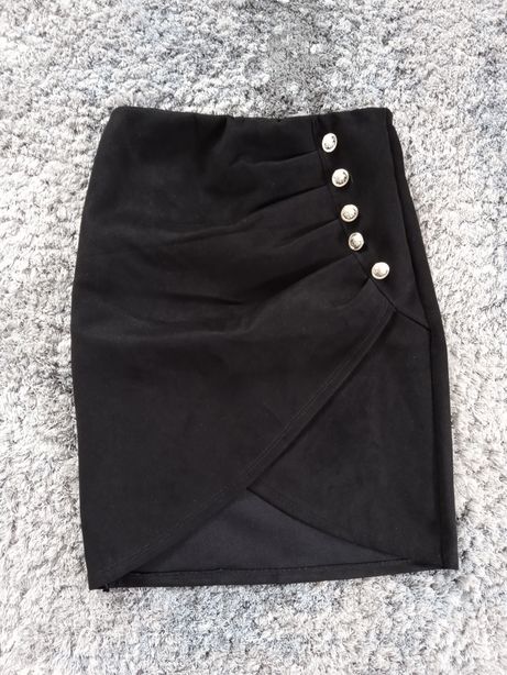 Nowa czarna zamszowa spódnica XS s 34 36