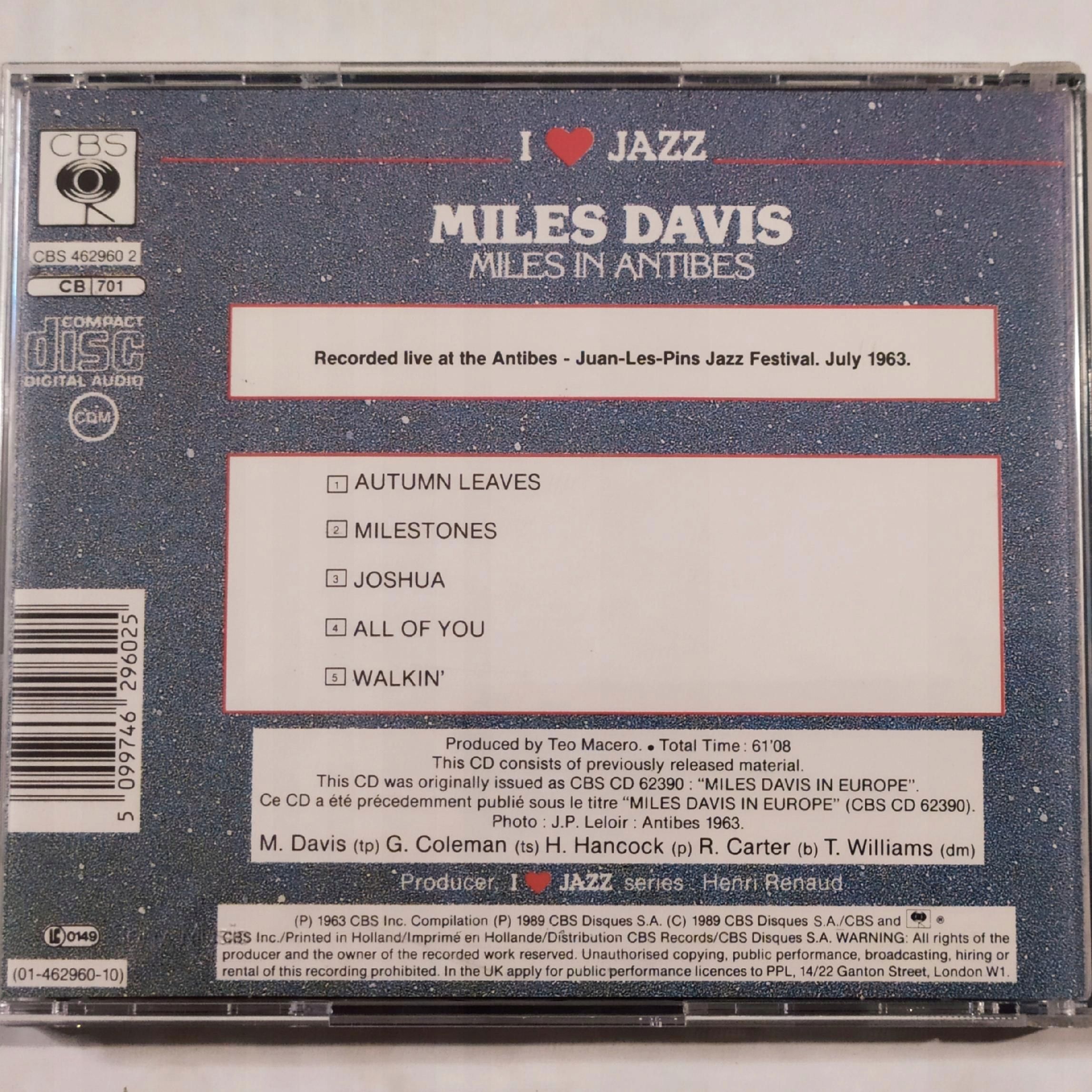 Miles Davis- Miles in Antibes - CD --- 433