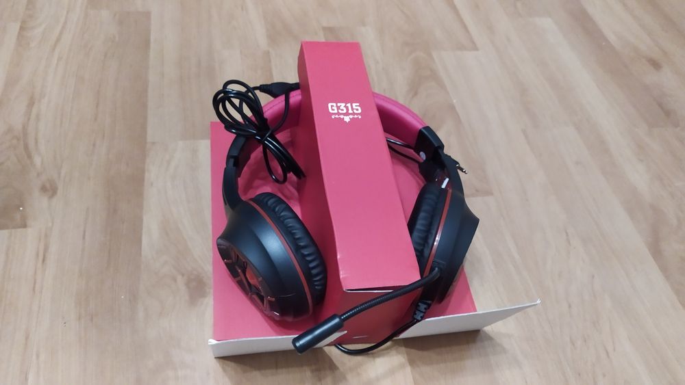 Nowe słuchawki gamingowe nauszne gaming bezprzewodowe KOMC G315 z funk