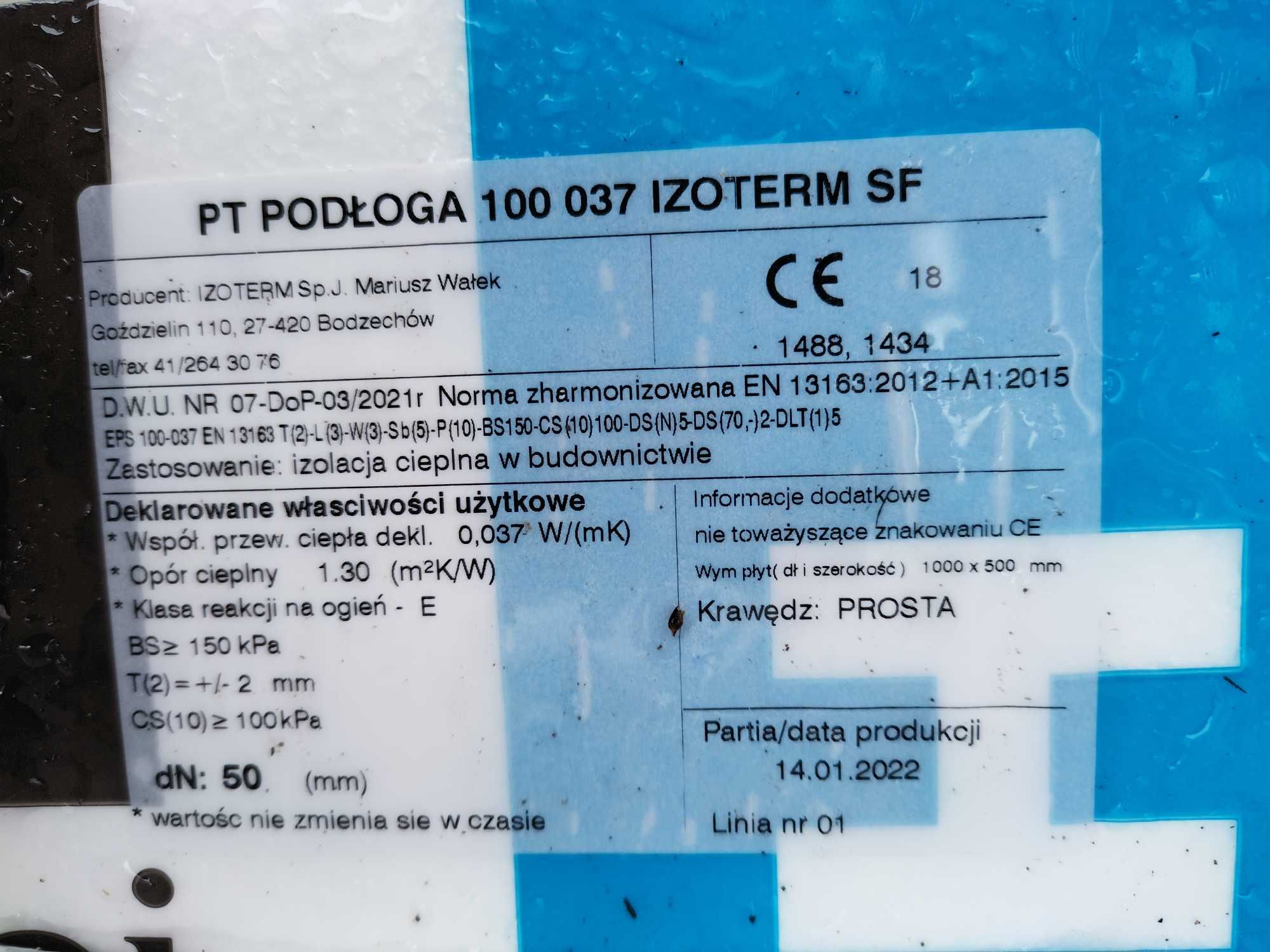 styropian dach podłoga  EPS-100 Izoterm 240 zł/m3 lambda 0,037