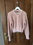 Cardigan malha rosa